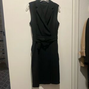 Ann Taylor Black Wrap Midi Dress